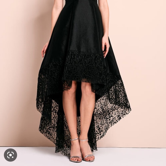 Sapphire blue lace and satin look high low - Picture 10 of 12